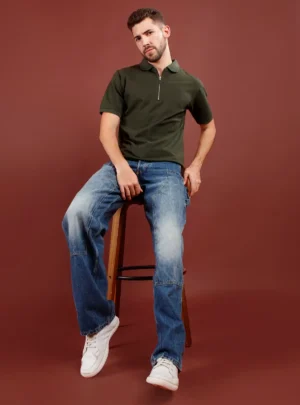 Solid Regular Fit Collar T-Shirt