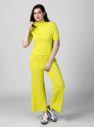 Turtle Neck Textured Cord Set